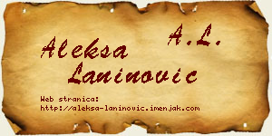 Aleksa Laninović vizit kartica